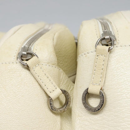 Bvlgari Chandra Top Handle Bag Leather, ECRU, LEATHER, Handbag