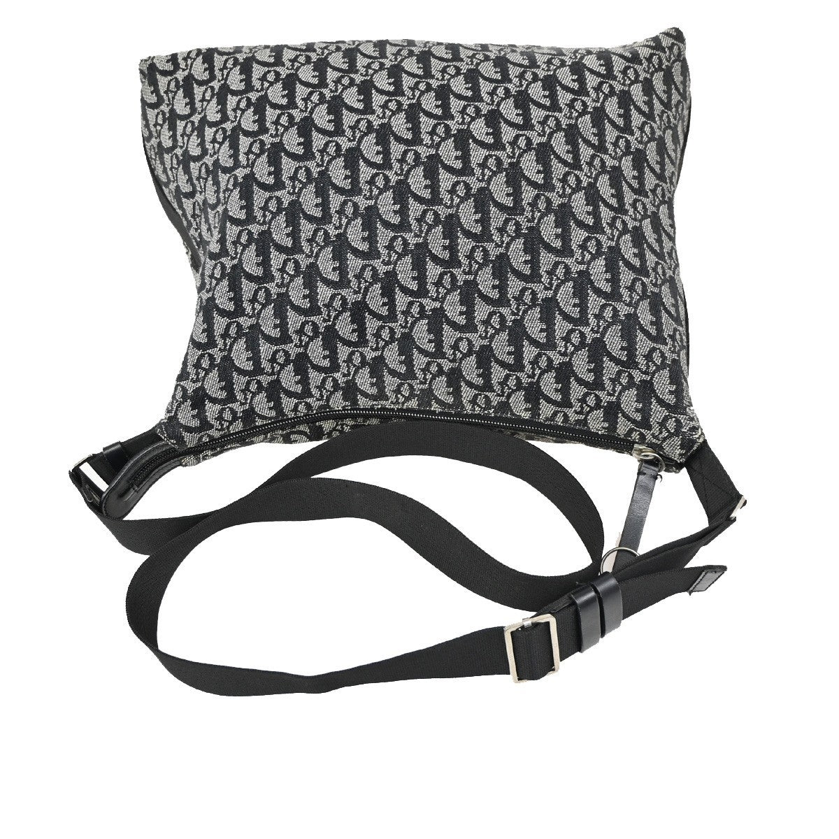 Christian Dior Vintage Trotter Messenger Bag Diorissimo Canvas, BLACK, CANVAS, Shoulder bag
