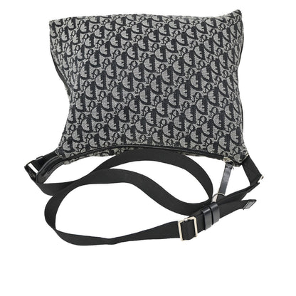 Christian Dior Vintage Trotter Messenger Bag Diorissimo Canvas, BLACK, CANVAS, Shoulder bag