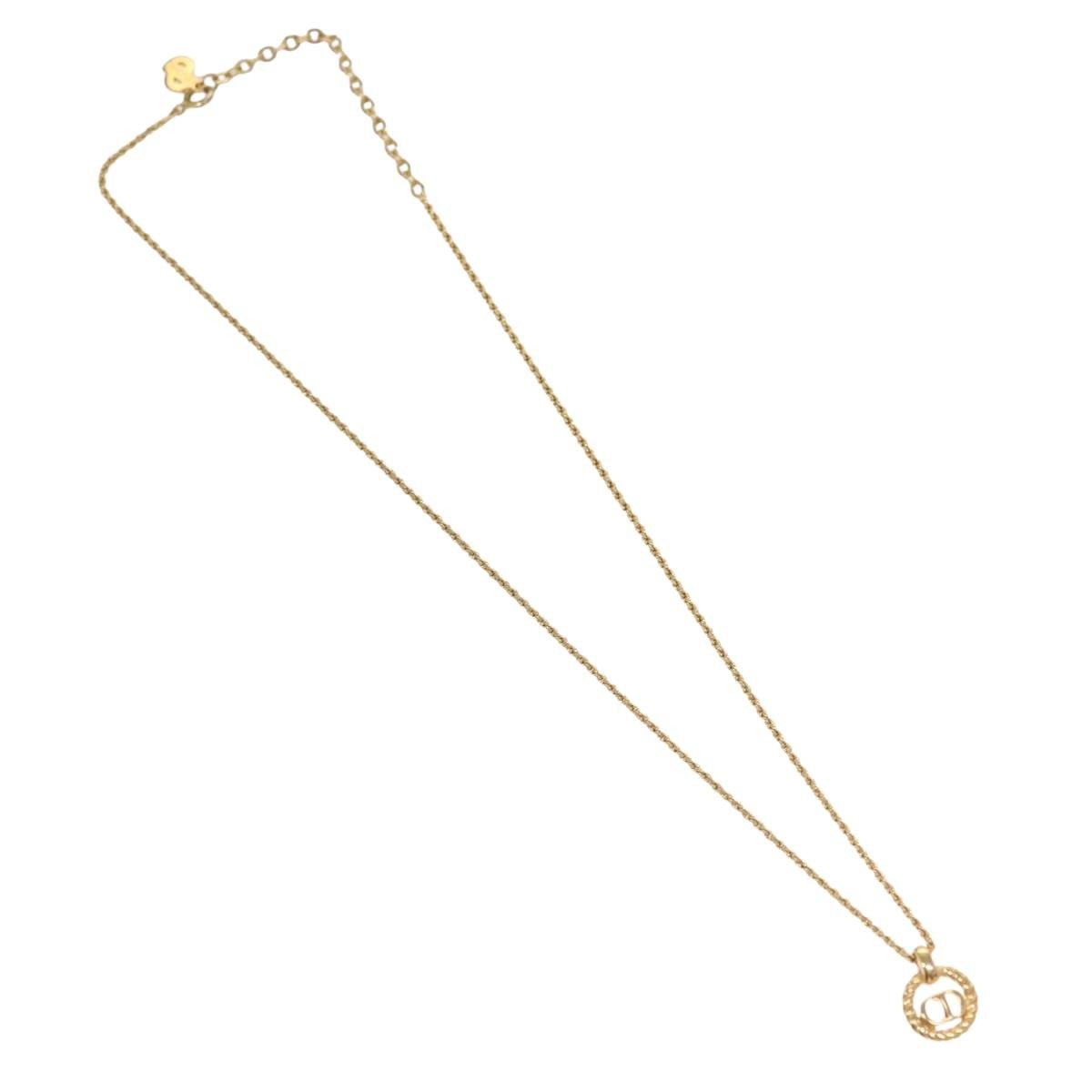 Christian Dior CD Pendant Necklace Gold-plated, GOLD, METAL, Necklace