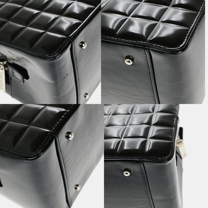Chanel Chocolate Bar CC Zip Tote Quilted Patent, BLACK, PATENT_LEATHER, Shoulder bag