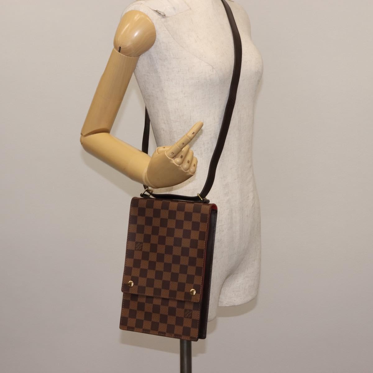 Louis Vuitton Portobello Messenger Damier, Brown, Canvas, Shoulder Bag