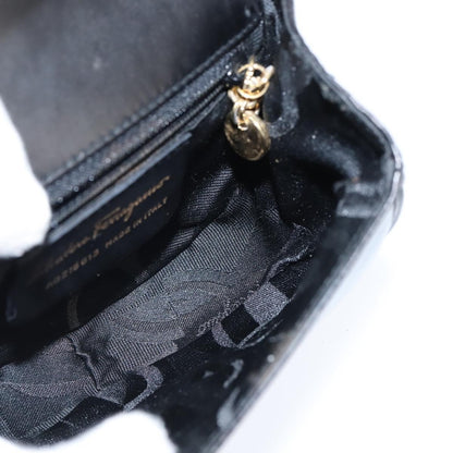 Salvatore Ferragamo Gancini Chain Shoulder bag Leather, BLACK, LEATHER, Shoulder bag