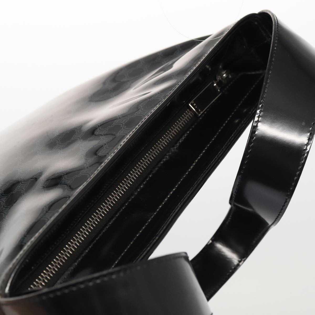 Celine Vintage Macadam Shopper Tote Venyl, BLACK, CANVAS, Tote bag