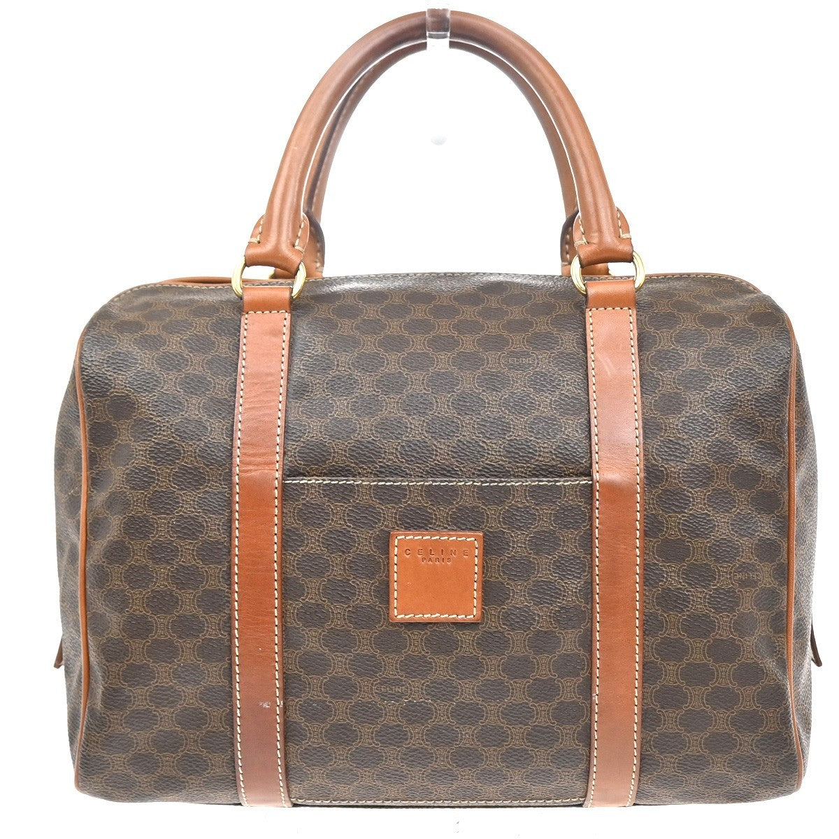 Celine Macadam Handbag Macadam with leather, BROWN, PVC, Handbag