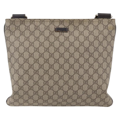 Gucci Zip Top Messenger Bag GG Coated Canvas, BEIGE, PVC, Shoulder bag