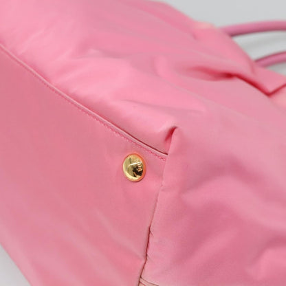 Prada Bow Tote Tessuto with Leather, PINK, NYLON, Tote bag
