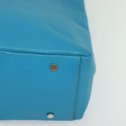 Burberry Tote Leather, BLUE, LEATHER, Tote bag