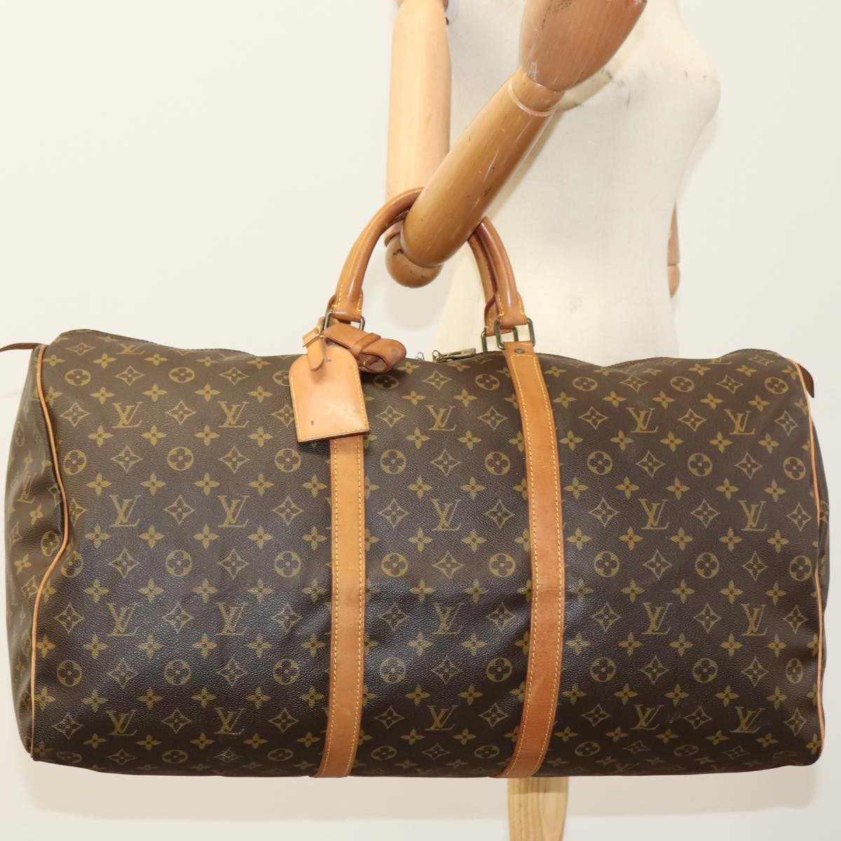Louis Vuitton Keepall Bag Monogram Canvas, BROWN, CANVAS, Travel bag
