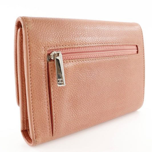 Chanel CC Trifold Flap Wallet Leather, PINK, LEATHER, Wallets