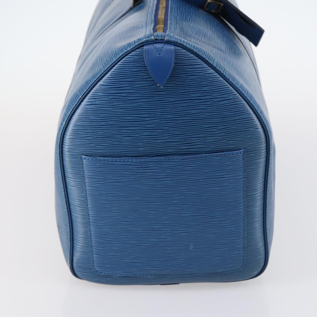 Louis Vuitton Keepall Bag Epi Leather, BLUE, LEATHER, Travel bag