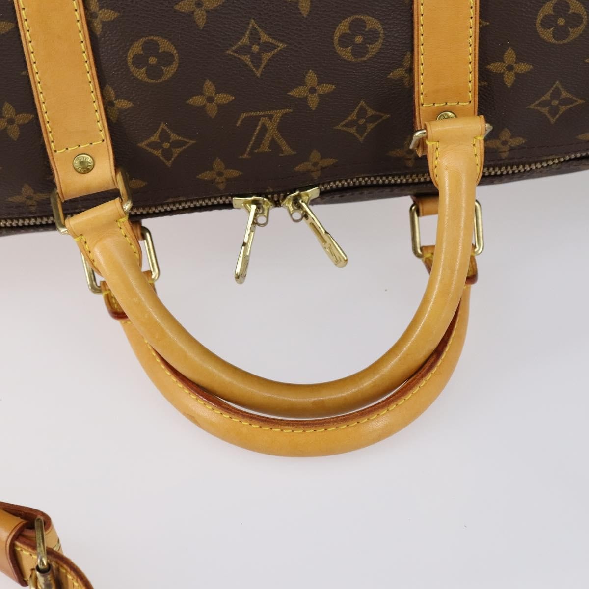 Louis Vuitton Keepall Bandouliere Bag Monogram Canvas, BROWN, CANVAS, Travel bag