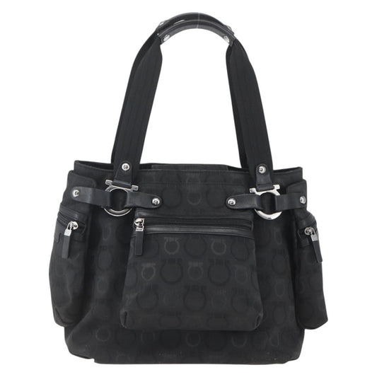 Salvatore Ferragamo Gancini Tote Nylon, Black, Nylon, Tote Bag
