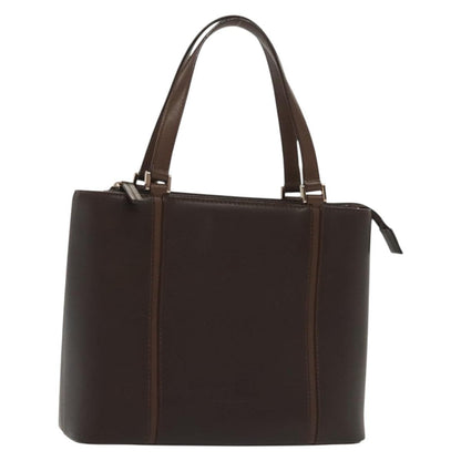 Burberry Handle Tote Leather, BROWN, LEATHER, Handbag