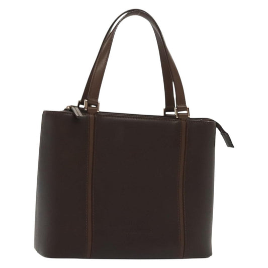 Burberry Handle Tote Leather, BROWN, LEATHER, Handbag