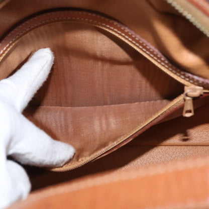 Celine Vintage Macadam Handbag Canvas and Leather, BROWN, CANVAS, Handbag