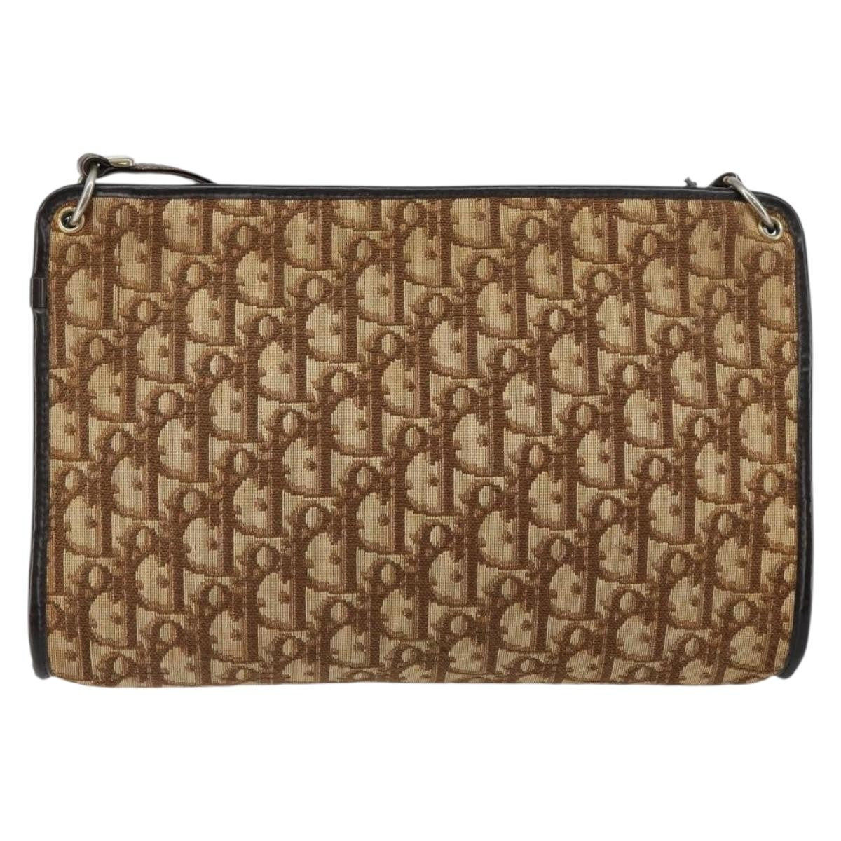 Christian Dior Vintage Trotter Shoulder Bag Canvas, BROWN, CANVAS, Shoulder bag