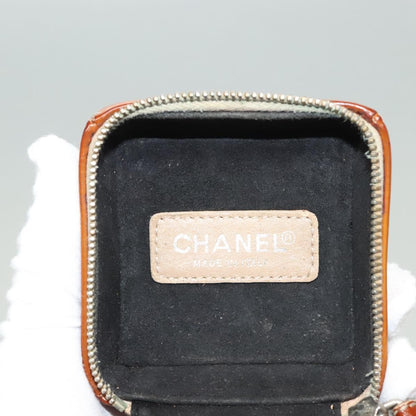 Chanel Rubiks Cube Wristlet Quilted Patent, BROWN, PATENT_LEATHER, Clutche & pouche