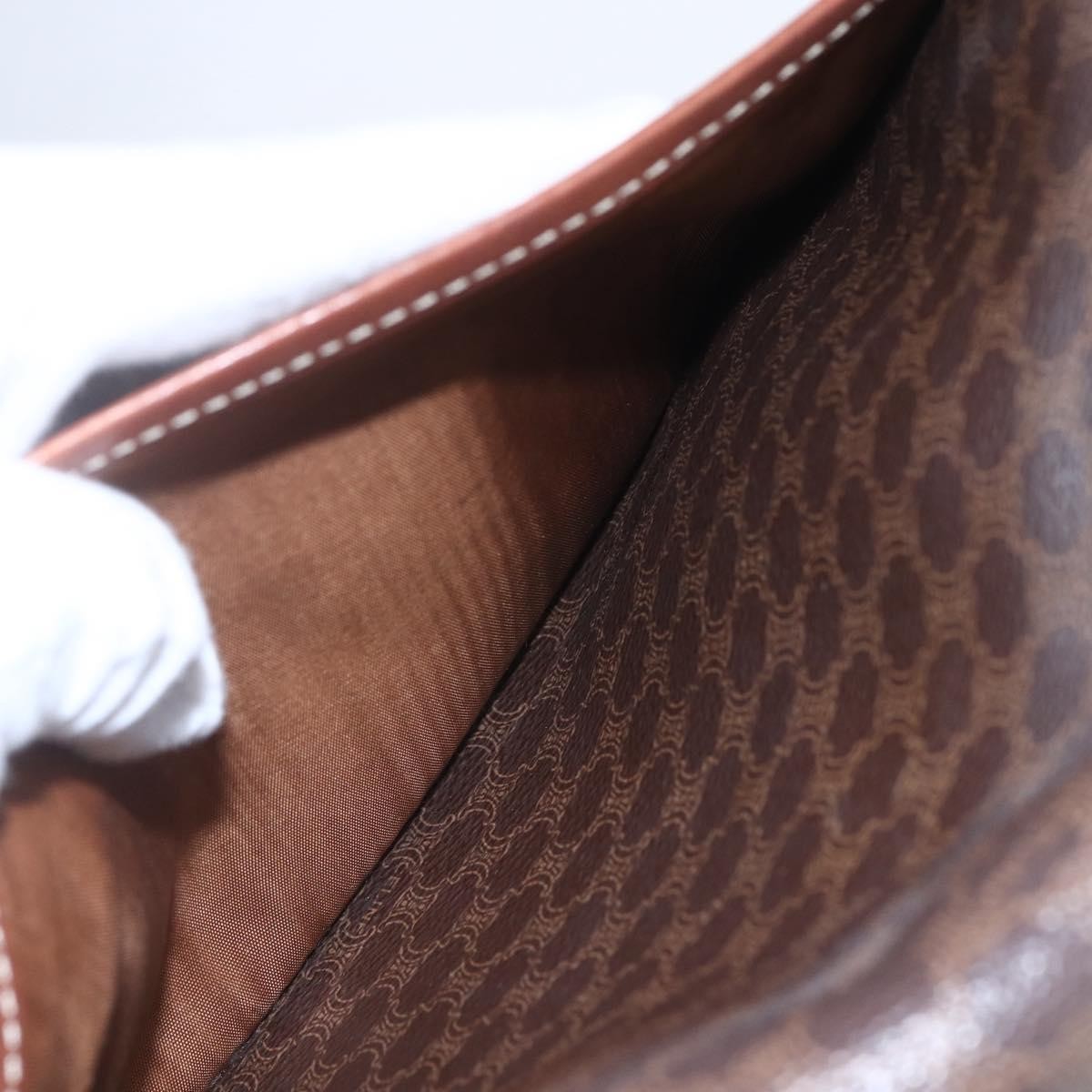 Celine Flap Shoulder Bag Canvas, BROWN, CANVAS, Shoulder bag