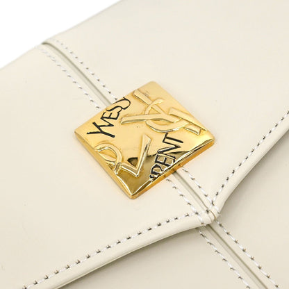 Saint Laurent Vintage Handbag Leather, WHITE, LEATHER, Handbag