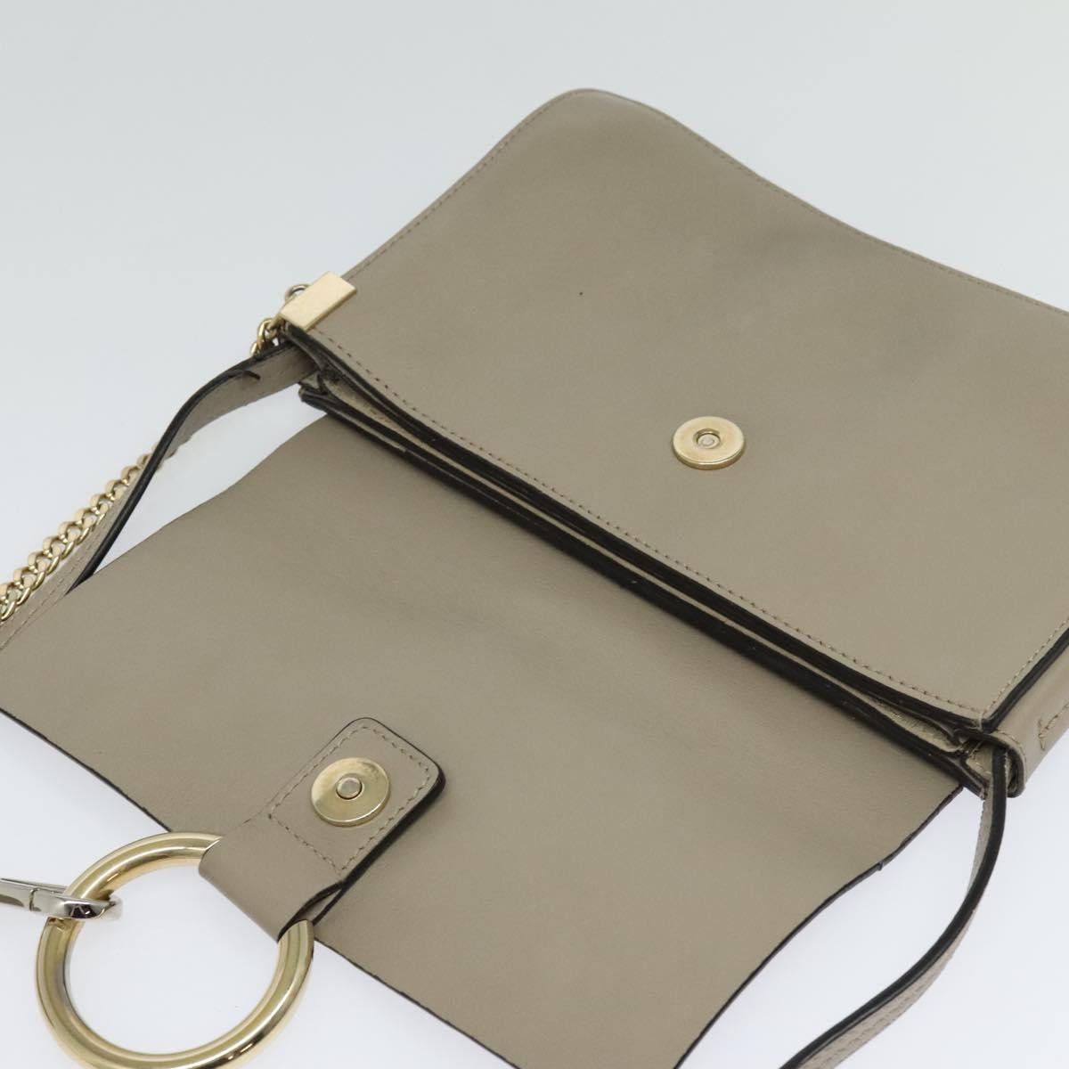 Chloe Faye Shoulder Bag Leather and Suede, Beige, Leather, Shoulder Bag