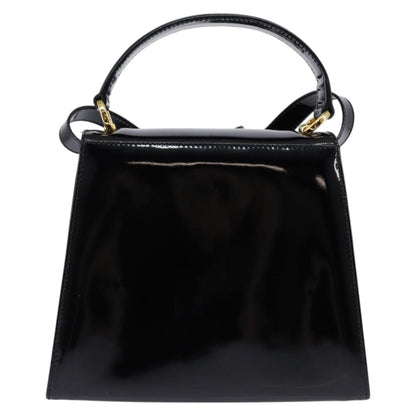 Salvatore Ferragamo Vintage Vara Bow Top Handle Bag Patent Leather, BLACK, PATENT_LEATHER, Handbag