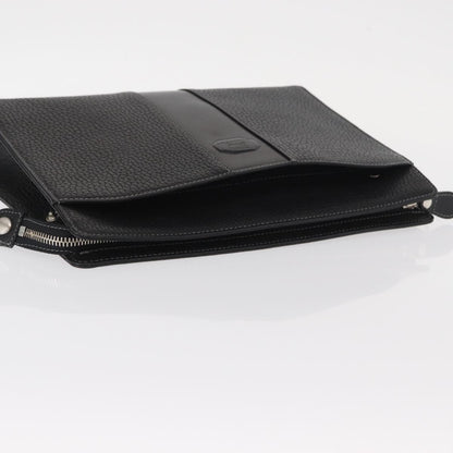 Burberry Zip Clutch Leather, BLACK, LEATHER, Clutche & pouche