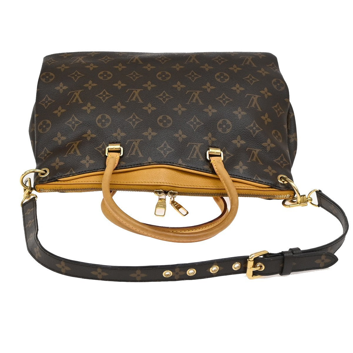 Louis Vuitton Pallas Tote Monogram Canvas with Leather, BROWN, CANVAS, Tote bag