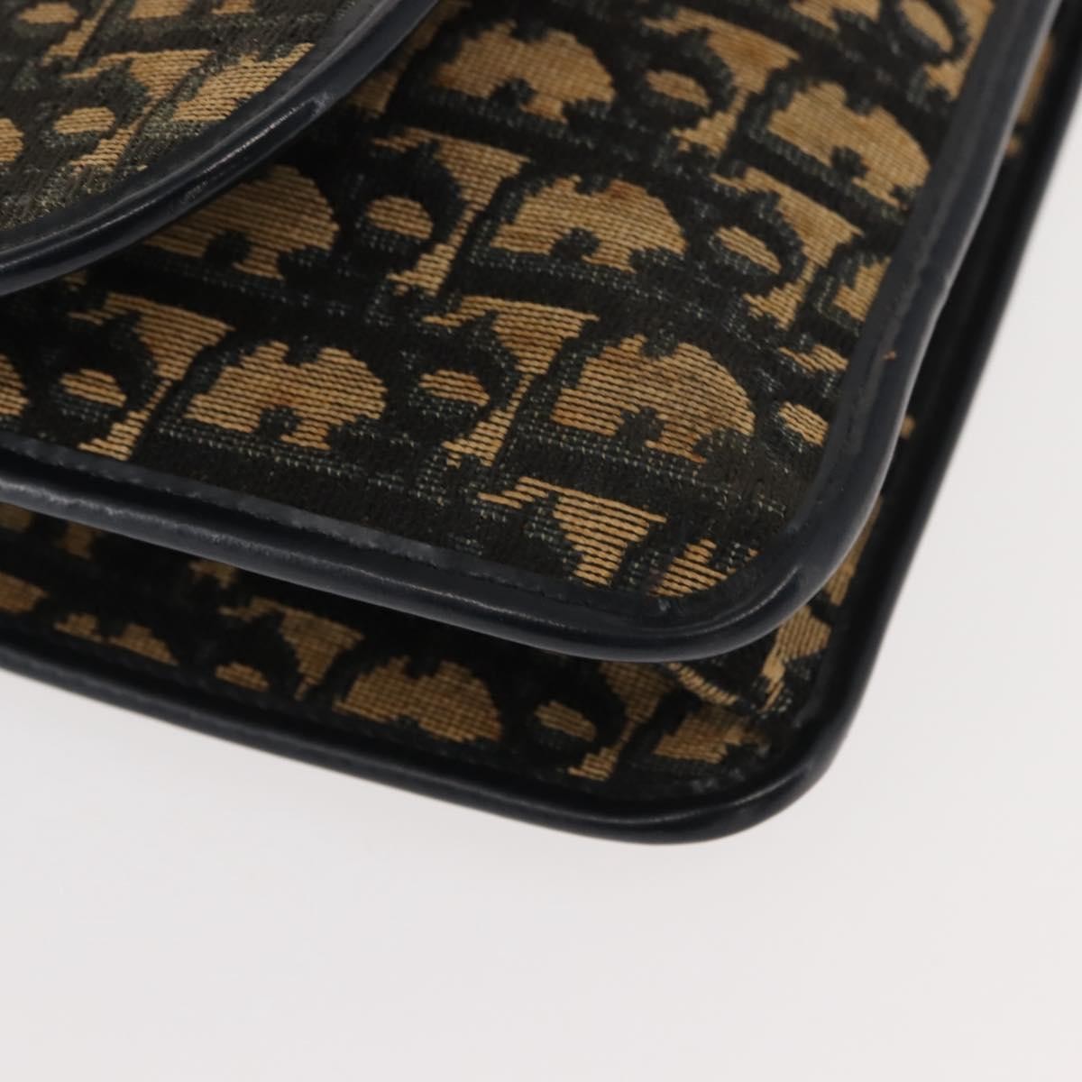 Christian Dior Vintage Trotter Shoulder Bag Canvas, NAVY, CANVAS, Shoulder bag