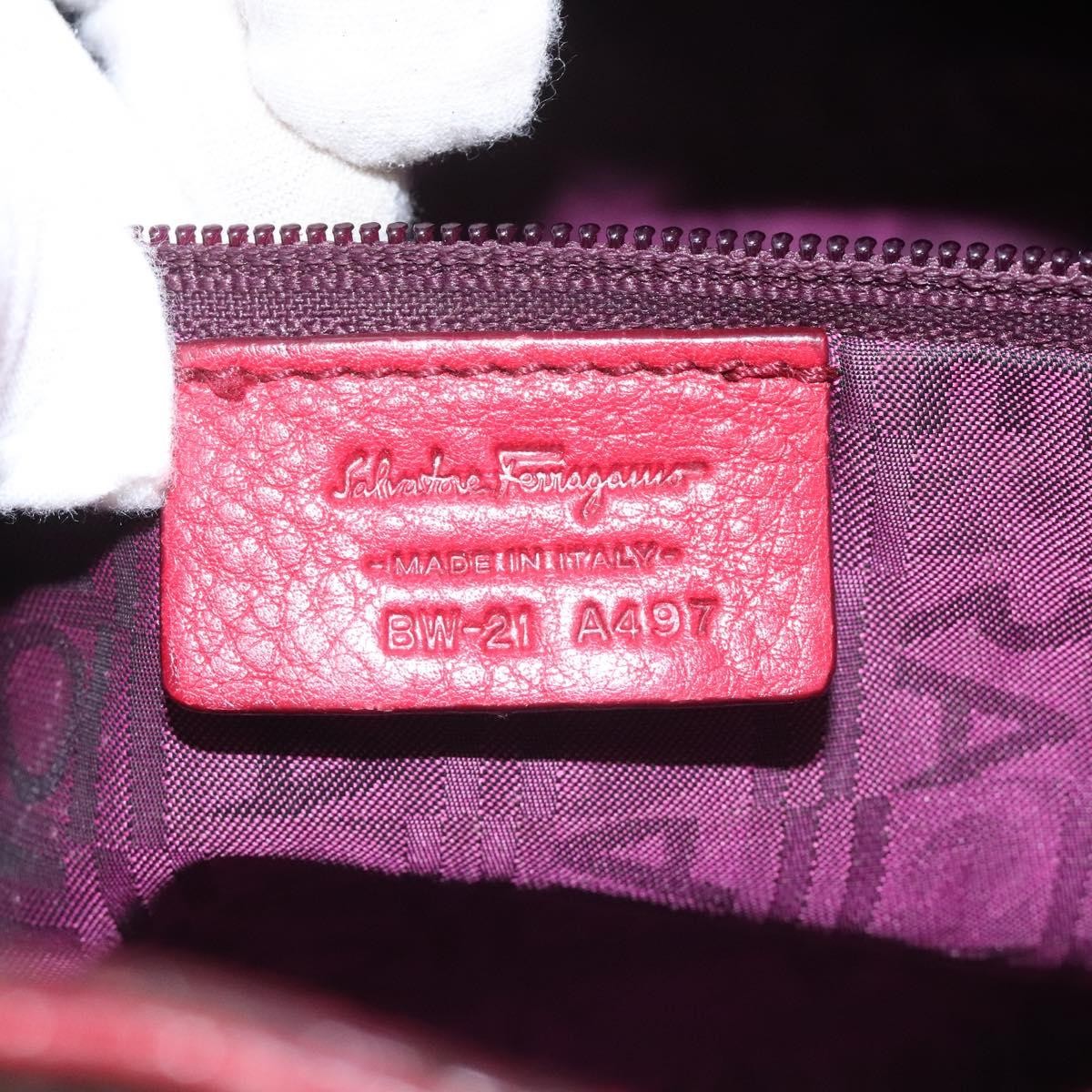 Salvatore Ferragamo Gancini handbag Leather, RED, LEATHER, Handbag