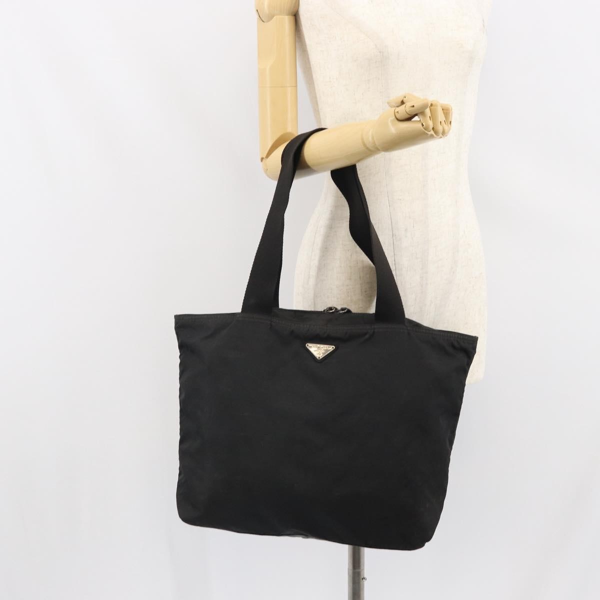 Prada Vintage Zip Tote Tessuto, BLACK, NYLON, Tote bag