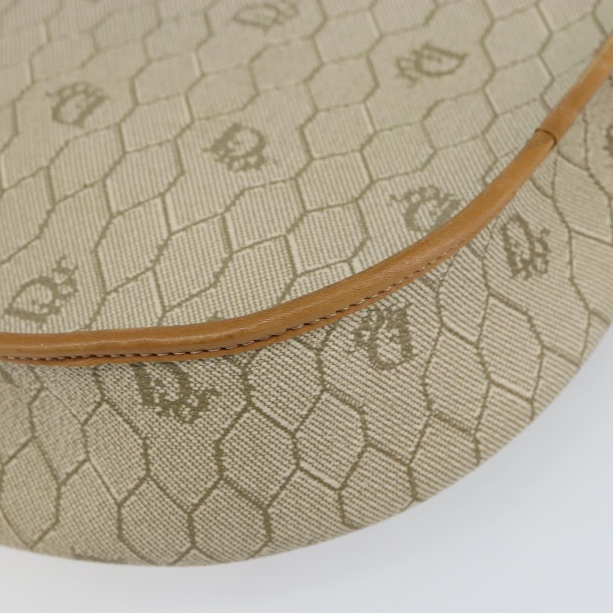 Christian Dior Vintage Honeycomb Flap Crossbody Bag Canvas and Leather, BEIGE, CANVAS, Shoulder bag