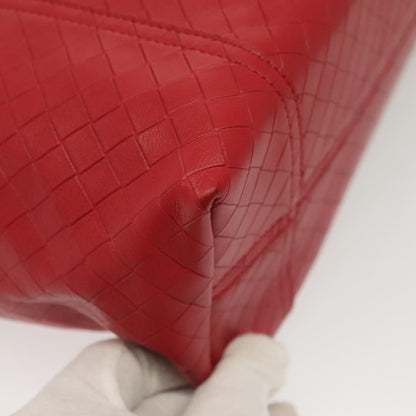 Bottega Veneta Intrecciomirage Tote Leather, RED, LEATHER, Tote bag