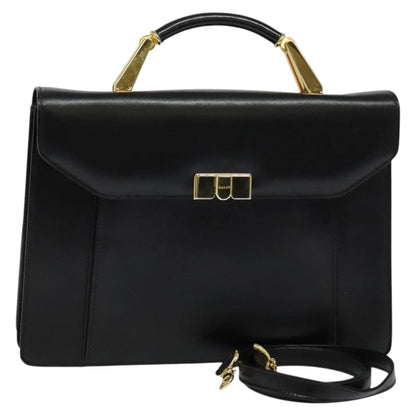 Bally Vintage Handbag Leather, BLACK, LEATHER, Handbag