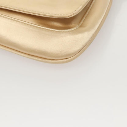 Gucci Chain Flap Shoulder Bag Satin, BEIGE, GOLD, Shoulder bag