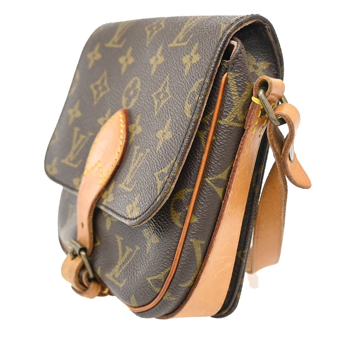 Louis Vuitton Cartouchiere Handbag Monogram Canvas, BROWN, CANVAS, Handbag