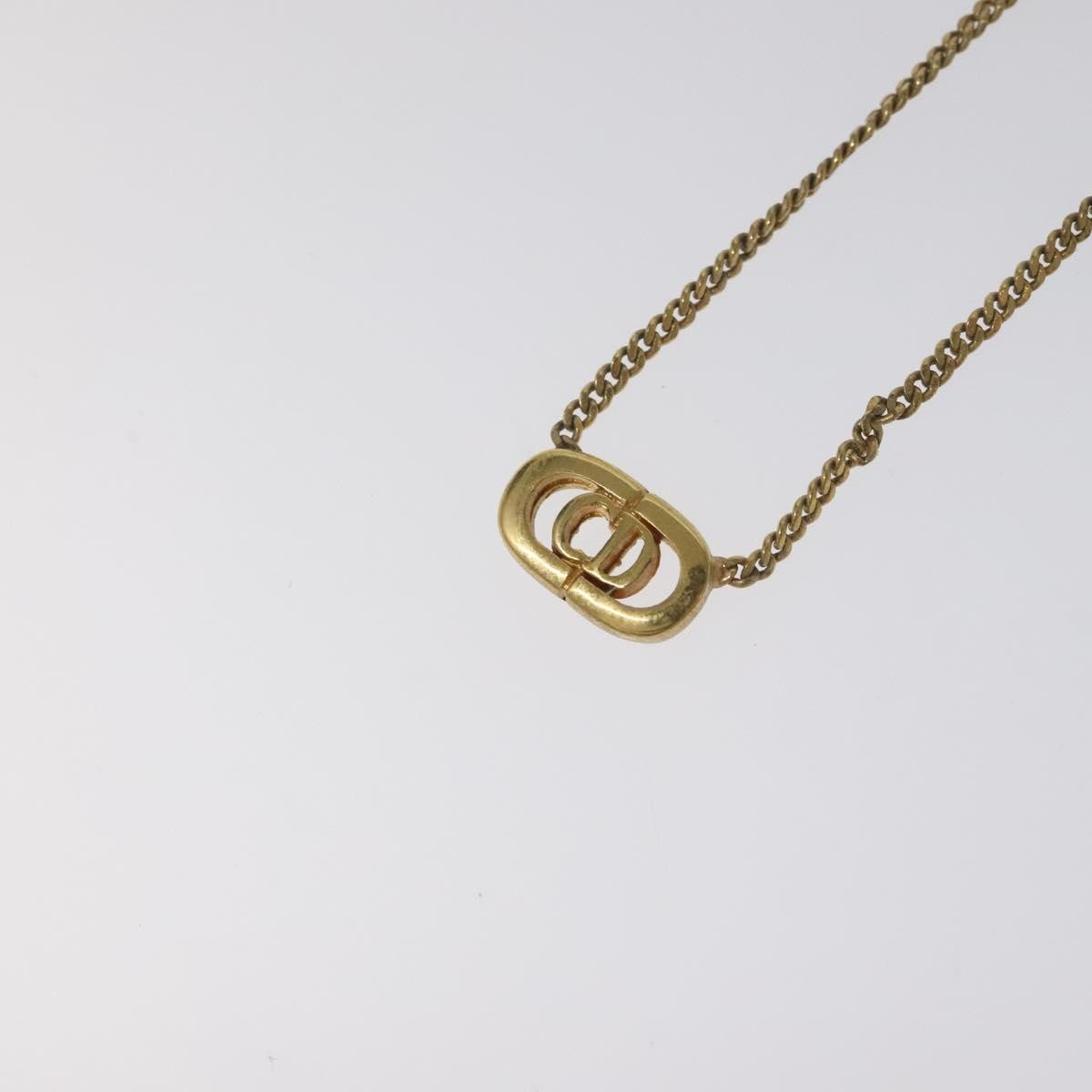 Christian Dior CD Pendant Necklace Metal, GOLD, METAL, Necklace