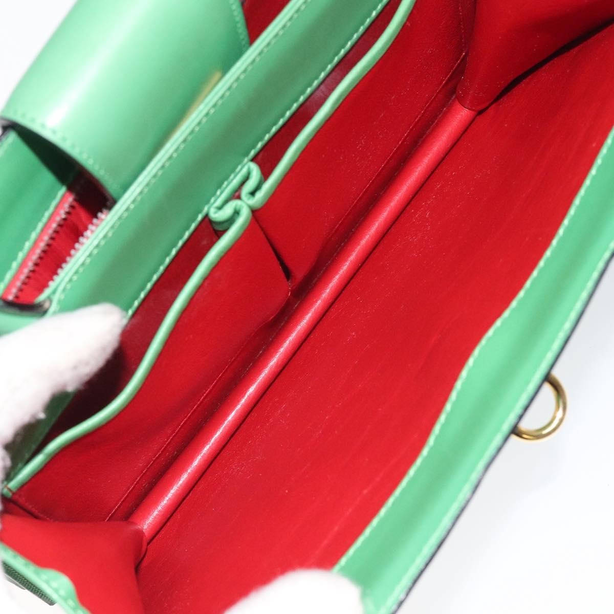 Celine Handbag Leather, GREEN, LEATHER, Handbag