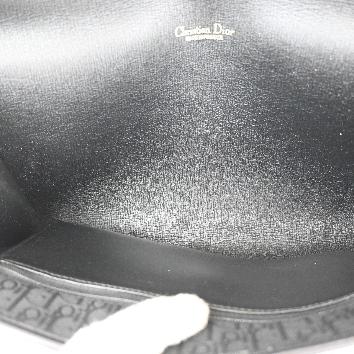 Christian Dior Vintage Chain Flap Shoulder Bag Diorissimo Canvas, BLACK, CANVAS, Shoulder bag