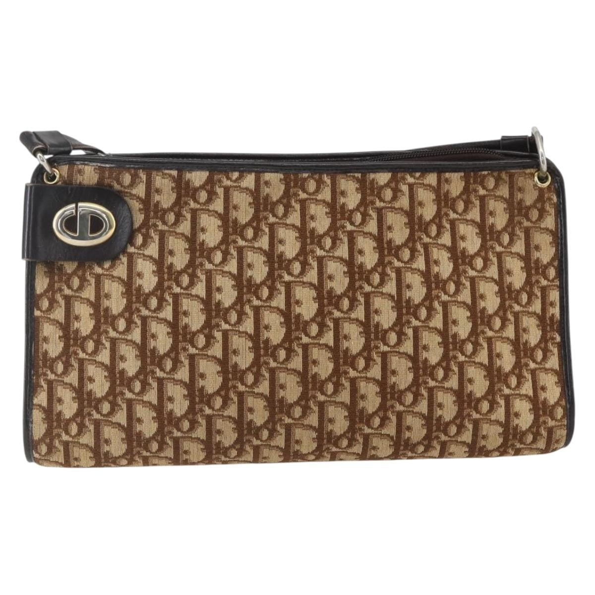 Christian Dior Vintage CD trotter Shoulder bag Canvas, BEIGE, CANVAS, Shoulder bag