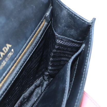 Prada Metal Ribbon Shoulder Bag City Calfskin, GRAY, LEATHER, Shoulder bag