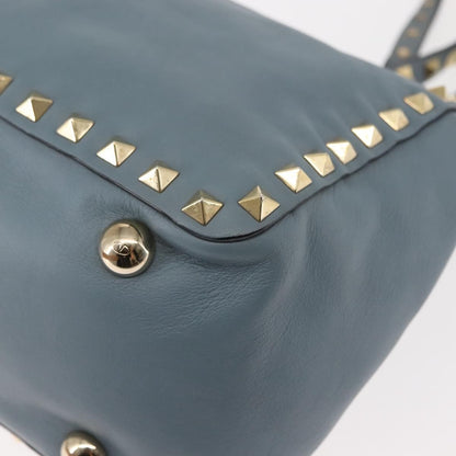 Valentino Garavani Rockstud Tote Soft Leather, BLUE, LEATHER, Tote bag