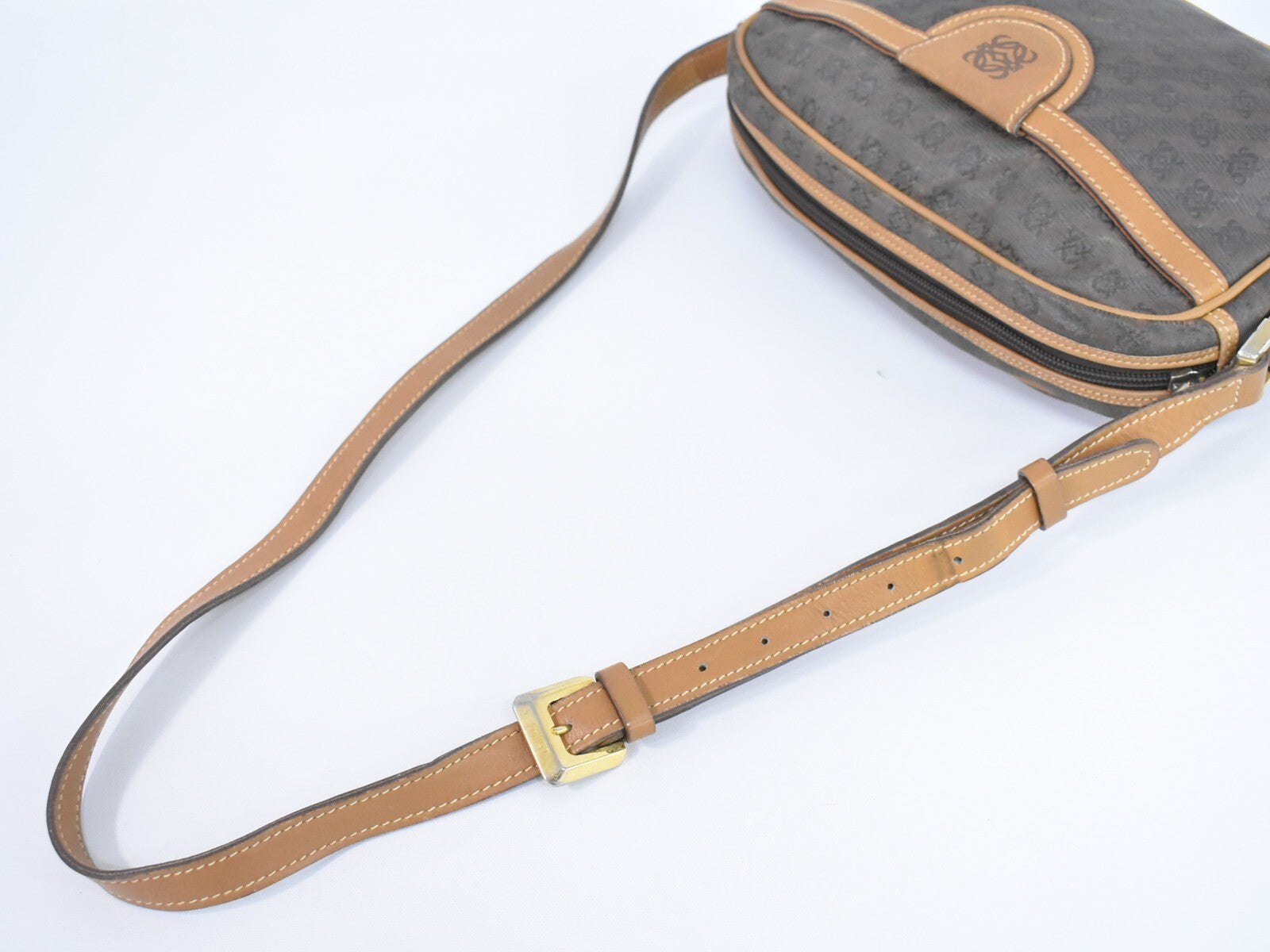 Loewe Anagram Shoulder Bag Canvas, GRAY, CANVAS, Crossbody bag