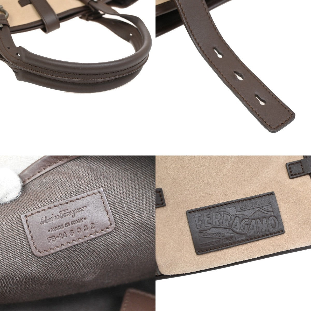 Salvatore Ferragamo Gancini Tote Suede, BROWN, SUEDE, Tote bag