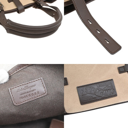 Salvatore Ferragamo Gancini Tote Suede, BROWN, SUEDE, Tote bag