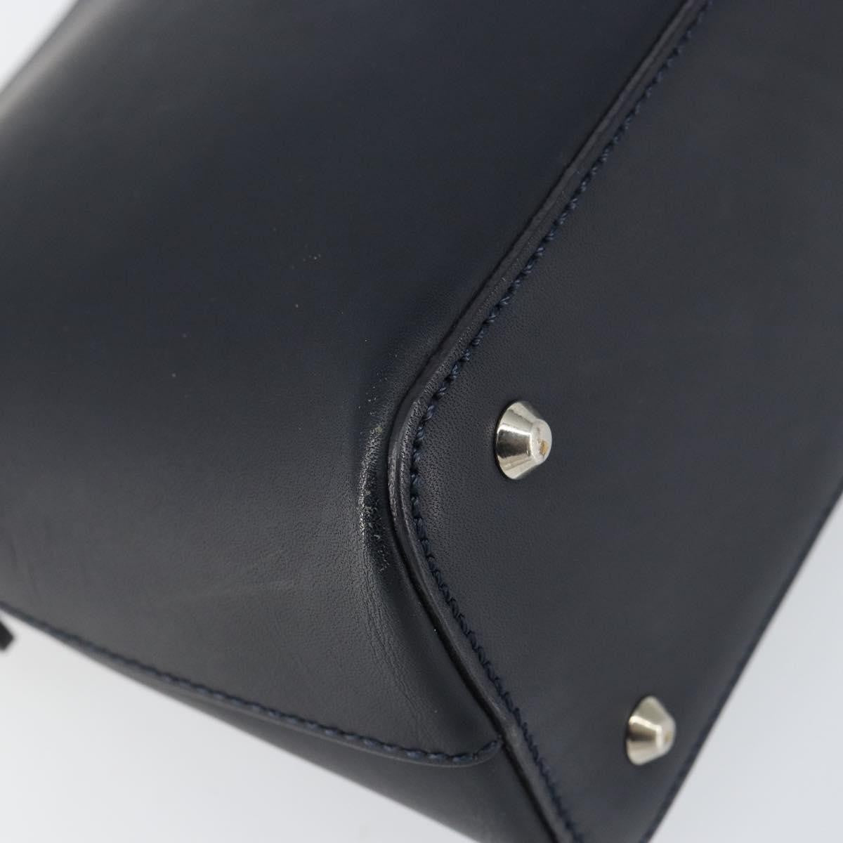 Burberry Vintage Shoulder Bag Leather, NAVY, LEATHER, Shoulder bag