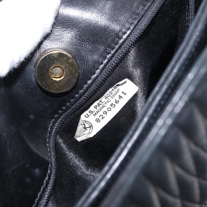 Bally Vintage Chain Shoulder Bag Quilted Leather, BLACK, LEATHER, Shoulder bag