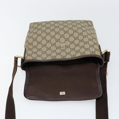 Gucci Flap Messenger GG Coated Canvas, BEIGE, PVC, Shoulder bag