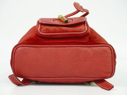 Gucci Gucci bamboo backpack daim, RED, SUEDE, Backpack