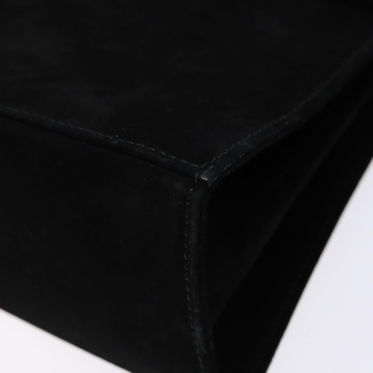 Salvatore Ferragamo Convertible Top Handle Bag Leather, BLACK, SUEDE, Handbag